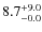 $\rm 8.7^{+ 9.0}_{- 0.0}$