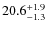 $\rm 20.6^{+ 1.9}_{- 1.3}$