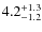 $\rm 4.2^{+ 1.3}_{- 1.2}$