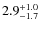 $\rm 2.9^{+ 1.0}_{- 1.7}$