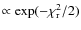 $\propto\exp(- \chi^{2}_{{\rm r}}/2)$