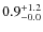 $\rm0.9^{+ 1.2}_{- 0.0}$