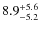 $\rm 8.9^{+ 5.6}_{- 5.2}$