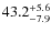 $\rm 43.2^{+ 5.6}_{- 7.9}$