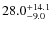 $\rm 28.0^{+ 14.1}_{- 9.0}$