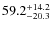 $\rm 59.2^{+ 14.2}_{- 20.3}$