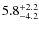 $\rm 5.8^{+ 2.2}_{- 4.2}$