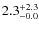 $\rm 2.3^{+ 2.3}_{- 0.0}$