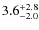 $\rm 3.6^{+ 2.8}_{- 2.0}$
