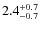$\rm 2.4^{+ 0.7}_{- 0.7}$