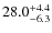 $\rm 28.0^{+ 4.4}_{- 6.3}$