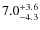 $\rm 7.0^{+ 3.6}_{- 4.3}$