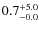 $\rm0.7^{+ 5.0}_{- 0.0}$