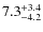 $\rm 7.3^{+ 3.4}_{- 4.2}$