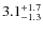 $\rm 3.1^{+ 1.7}_{- 1.3}$