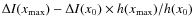$\Delta I(x_{{\rm max}})-\Delta I(x_0)\times
h(x_{{\rm max}})/h(x_0)$