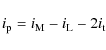 \begin{displaymath}i_{{\rm p}} = i_{{\rm M}} - i_{{\rm L}} - 2i_{{\rm t}}
\end{displaymath}