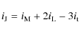 \begin{displaymath}i_{{\rm J}} = i_{{\rm M}} + 2i_{{\rm L}} - 3i_{{\rm t}}
\end{displaymath}