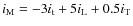 $i_{\rm M} = -3i_{\rm t} + 5i_{\rm L} +
0.5i_{\rm T}$