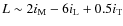 $L \sim
2i_{\rm M}-6i_{\rm L} + 0.5i_{\rm T}$
