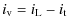 $\displaystyle i_{{\rm v}} = i_{{\rm L}} - i_{{\rm t}}$