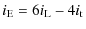 $\displaystyle i_{{\rm E}} = 6 i_{{\rm L}} - 4 i_{{\rm t}}$