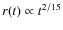 $r(t)\propto t^{2/15}$
