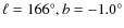 ${\ell}={166^{\circ}}, {b}={-1.0^{\circ}}$