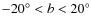 ${-20^{\circ}} < {b} < {20^{\circ}}$