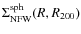 $\Sigma_{\rm NFW}^{\rm sph}(R,R_{200})$