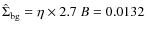 $\hat \Sigma_{\rm bg} = \eta\times 2.7~B = 0.0132$