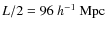 $L/2=96 ~
h^{-1} ~ \rm Mpc$