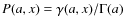 $P(a,x) = \gamma(a,x)/\Gamma(a)$