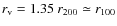 $r_{\rm
v} = 1.35~r_{200} \simeq r_{100}$