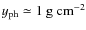 $y_{\rm ph}\simeq 1~{\rm g~ cm}^{-2}$