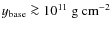 $y_{\rm base} \ga 10^{11}~{\rm g~cm}^{-2}$