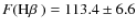 $F(\mbox{H$\beta$ })=113.4\pm 6.6 $
