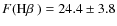 $F(\mbox{H$\beta$ })= 24.4\pm 3.8 $