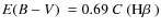 $\mbox{$E(B-V)$ }=0.69~\mbox{$C$ (H$\beta$ )}$