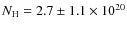 $N_{\rm {H}}=2.7\pm1.1 \times 10^{20}$