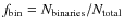 $f_{\rm bin}=N_{\rm binaries}/N_{\rm total}$