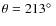 $\theta=213\hbox{$^\circ$ }$