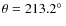 $\theta=213.2\hbox{$^\circ$ }$