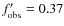$f^\prime_{\rm obs}=0.37$