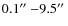 $0.1\hbox{$^{\prime\prime}$ }{-}9.5\hbox{$^{\prime\prime}$ }$