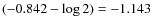 $(-0.842 - \log{2}) = -1.143$