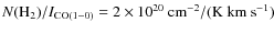 $N({\rm H}_2) / I_{\rm CO(1-0)}= 2 \times 10^{20} ~{\rm cm^{-2}/(K{\rm\ km \ s^{-1}})}$