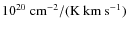 $10^{20} ~{\rm cm^{-2}/(K{\rm\ km \ s^{-1}})}$