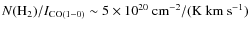 $N({\rm H}_2) / I_{\rm CO(1-0)}\sim 5 \times 10^{20} ~{\rm cm^{-2}/(K{\rm\ km \ s^{-1}})}$