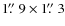 $1\hbox{$.\!\!^{\prime\prime}$ }9 \times 1 \hbox{$.\!\!^{\prime\prime}$ }3$